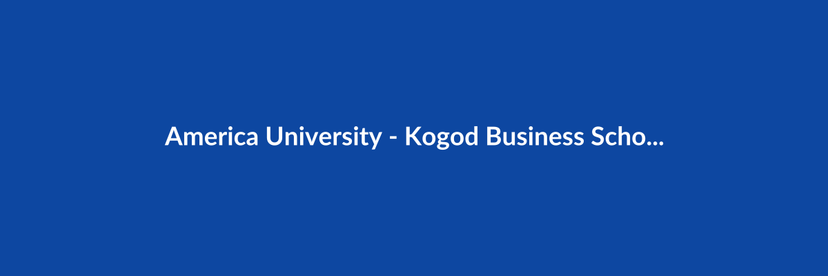 America University - Kogod Business School
